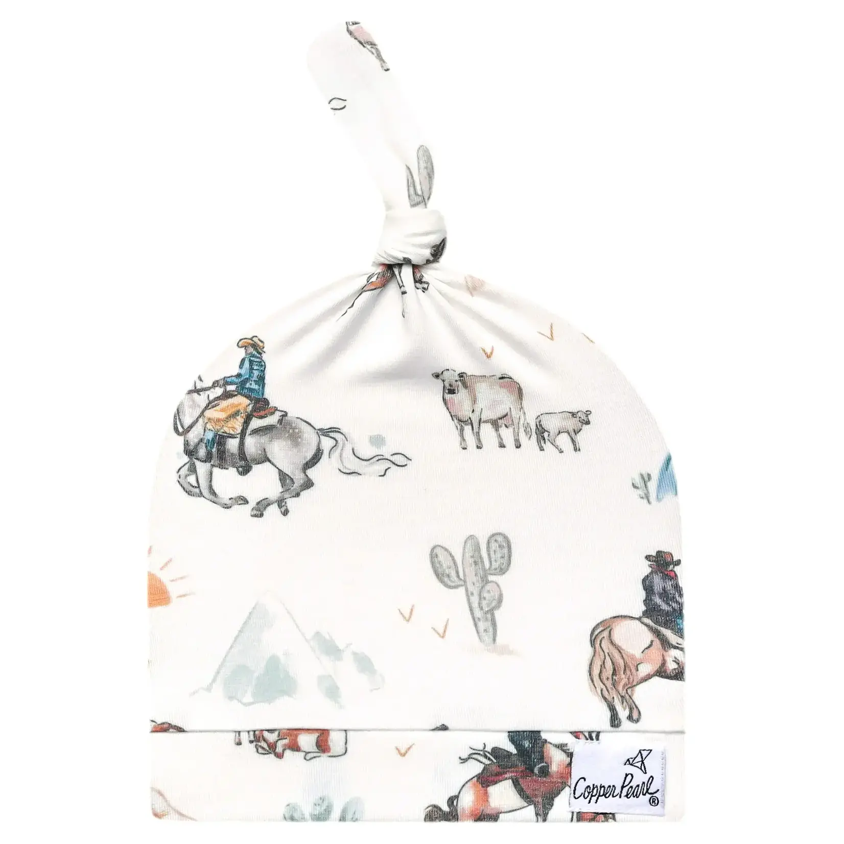 Copper Pearl Top Knot Hat 0-4M - Boone