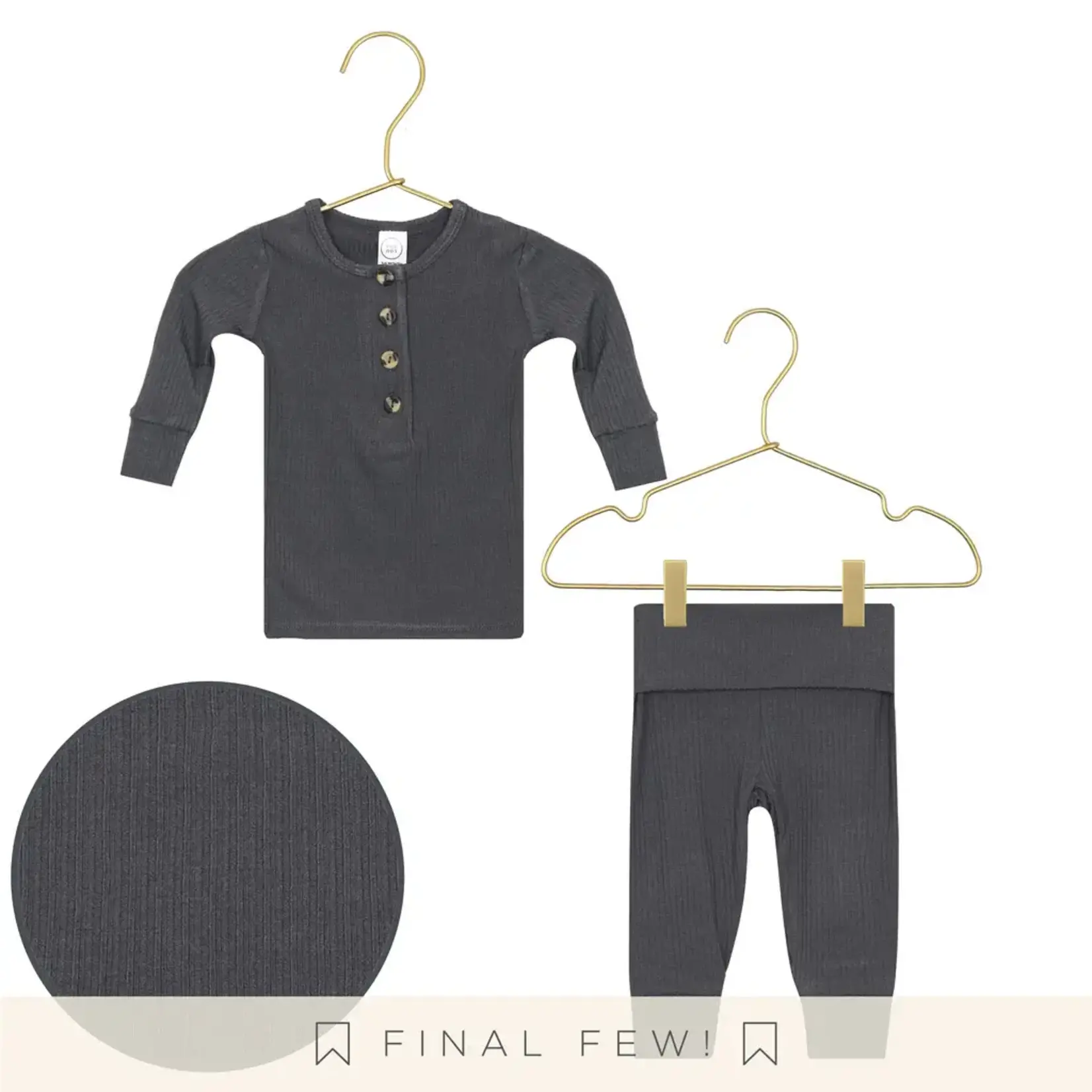 Lou Lou and Company Top + Bottoms Set - Hudson Ribbed (Charcoal)