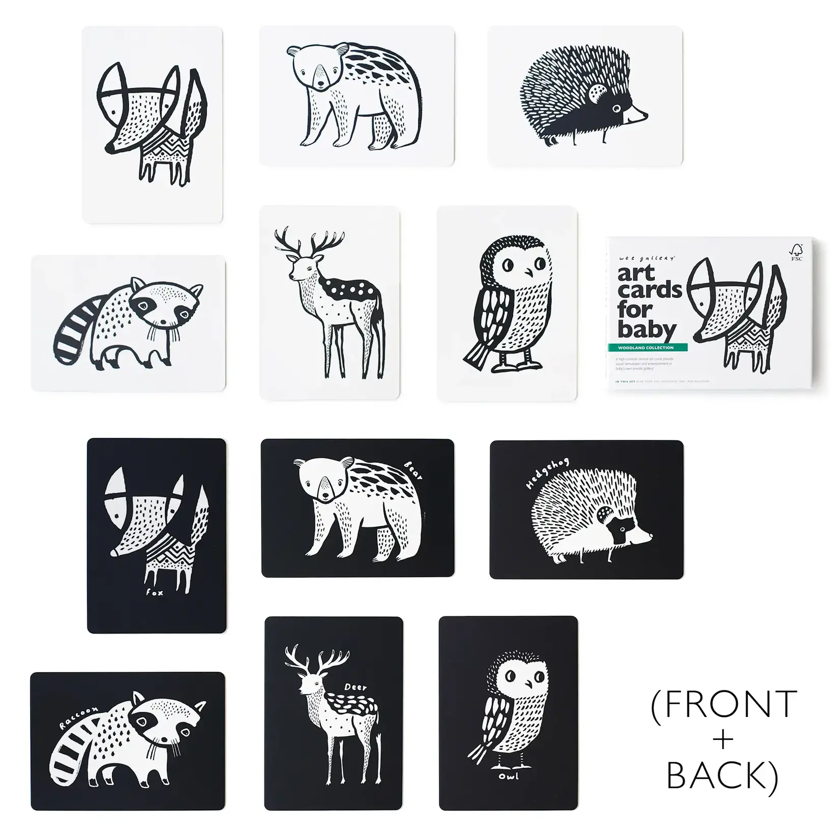 Wee Gallery Art Cards for Baby - Woodland Animals