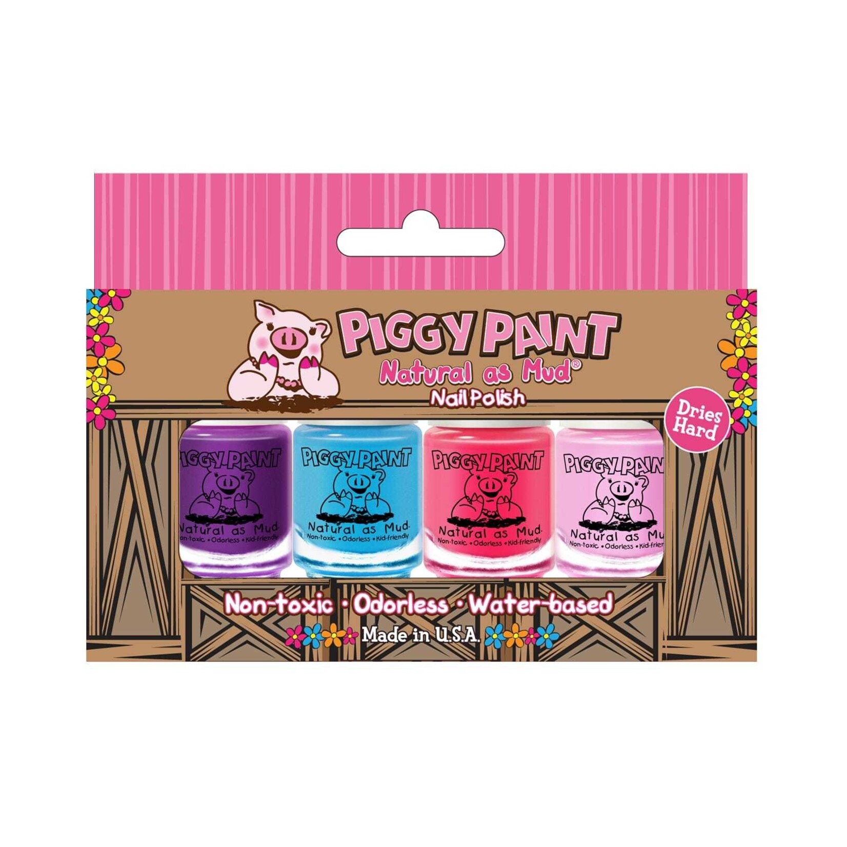 Piggy Paint Set, 4 Polish 3.5mL