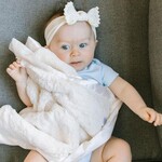 Saranoni Mini Blanket Lush Satin Border - Ivory