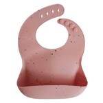 Mushie & Co Silicone Baby Bib, Powder Pink Confetti