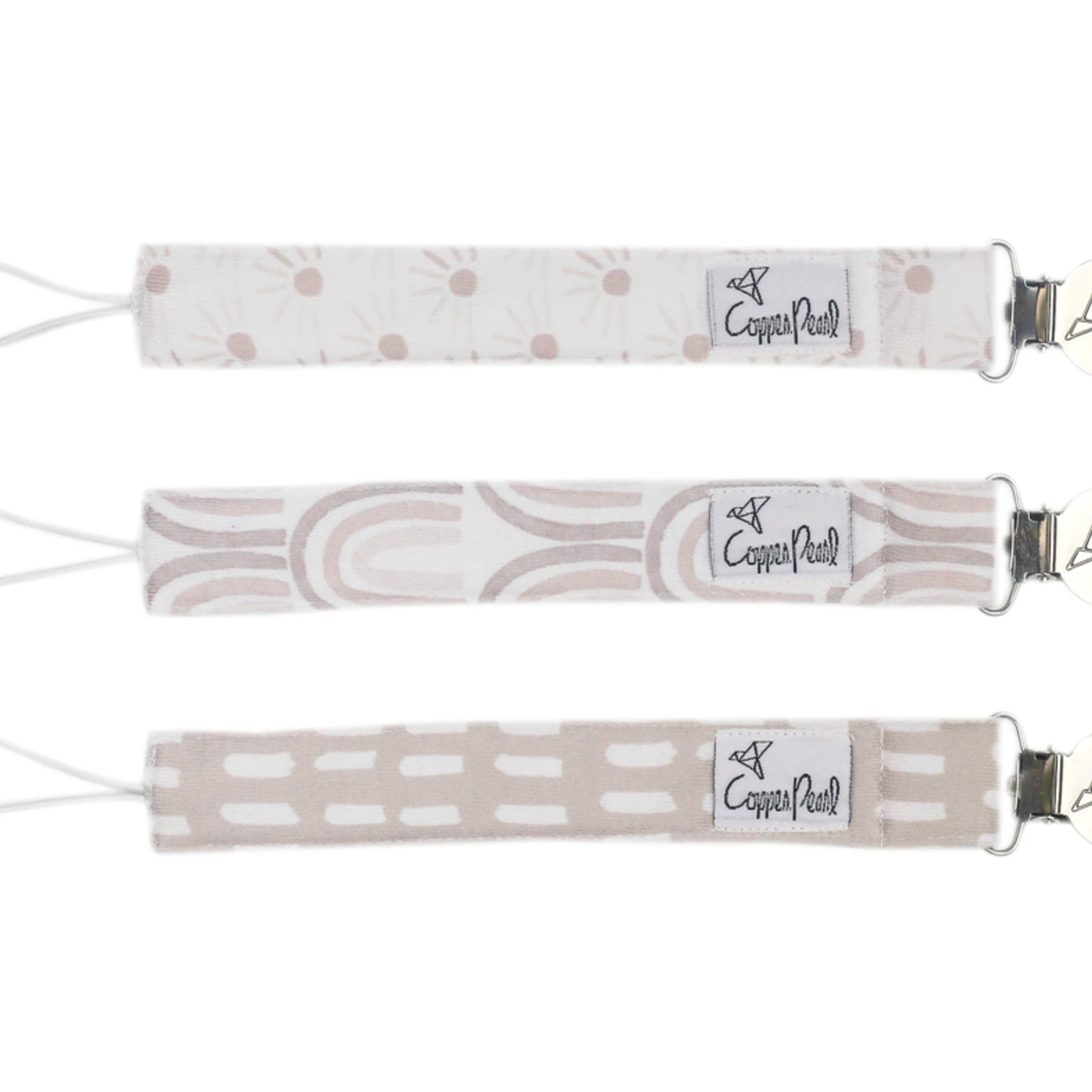 Copper Pearl Binky Clip Set - Bliss