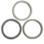 Mushie & Co Pearl Teether Bracelet - 3 Pack (Green Tea/ Cool Gray/Sea Salt)
