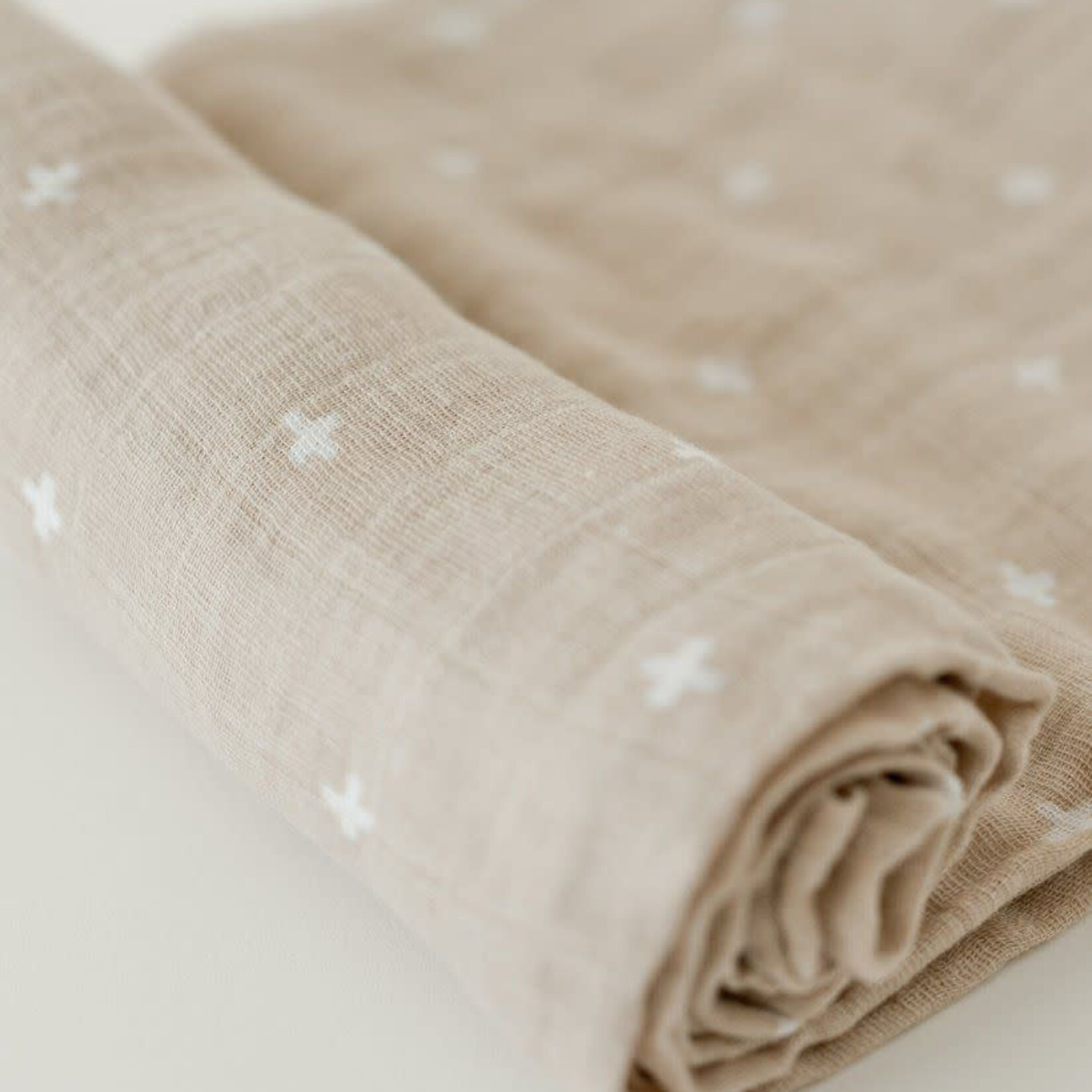 Little Unicorn Cotton Muslin Swaddle - Single - Taupe Cross