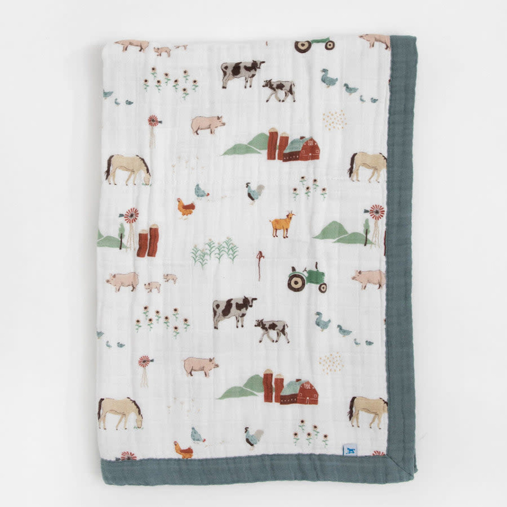 Little Unicorn Cotton Muslin Baby Quilt - Farmyard