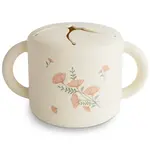 Mushie & Co Snack Cup, Pink Flowers