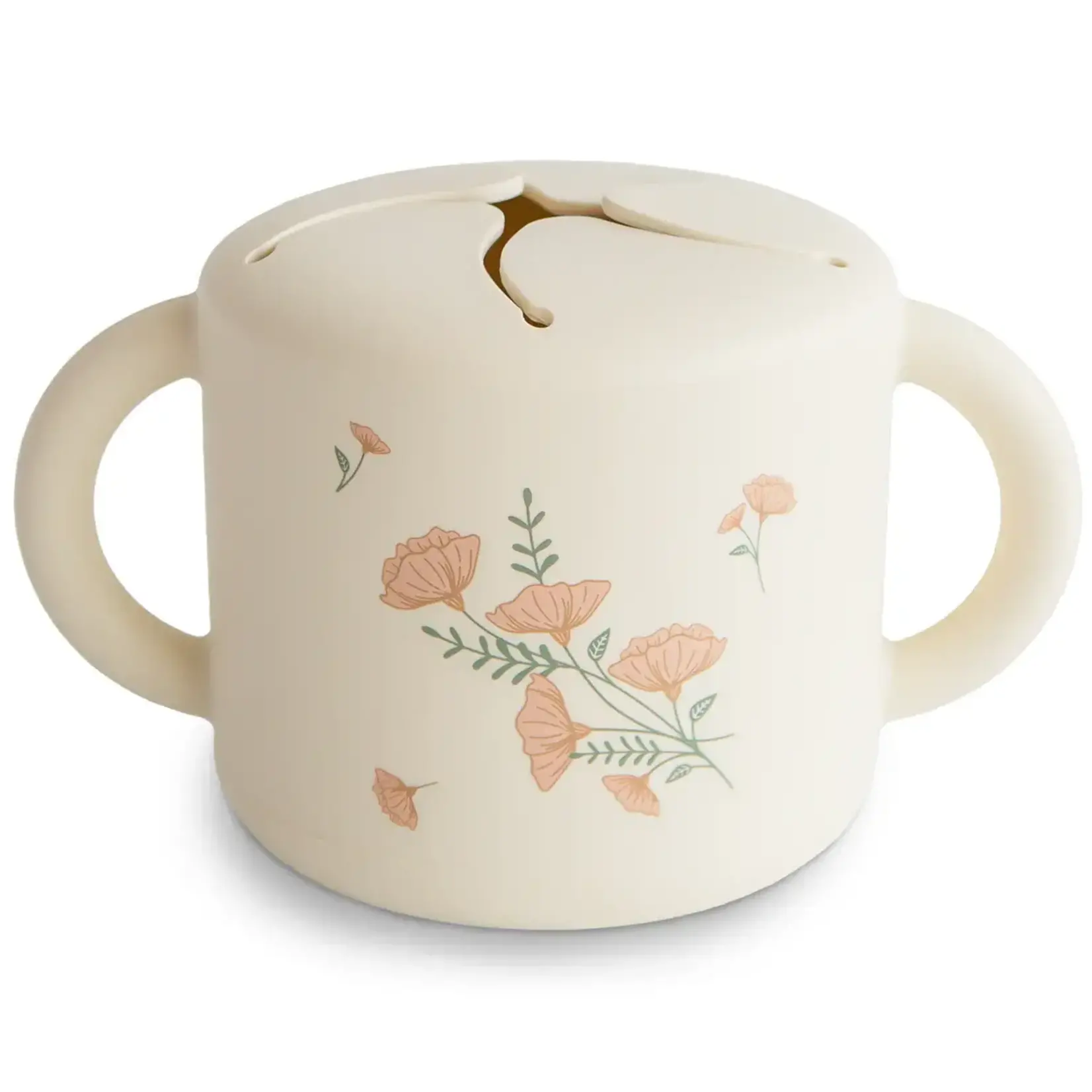 Mushie & Co Snack Cup, Pink Flowers