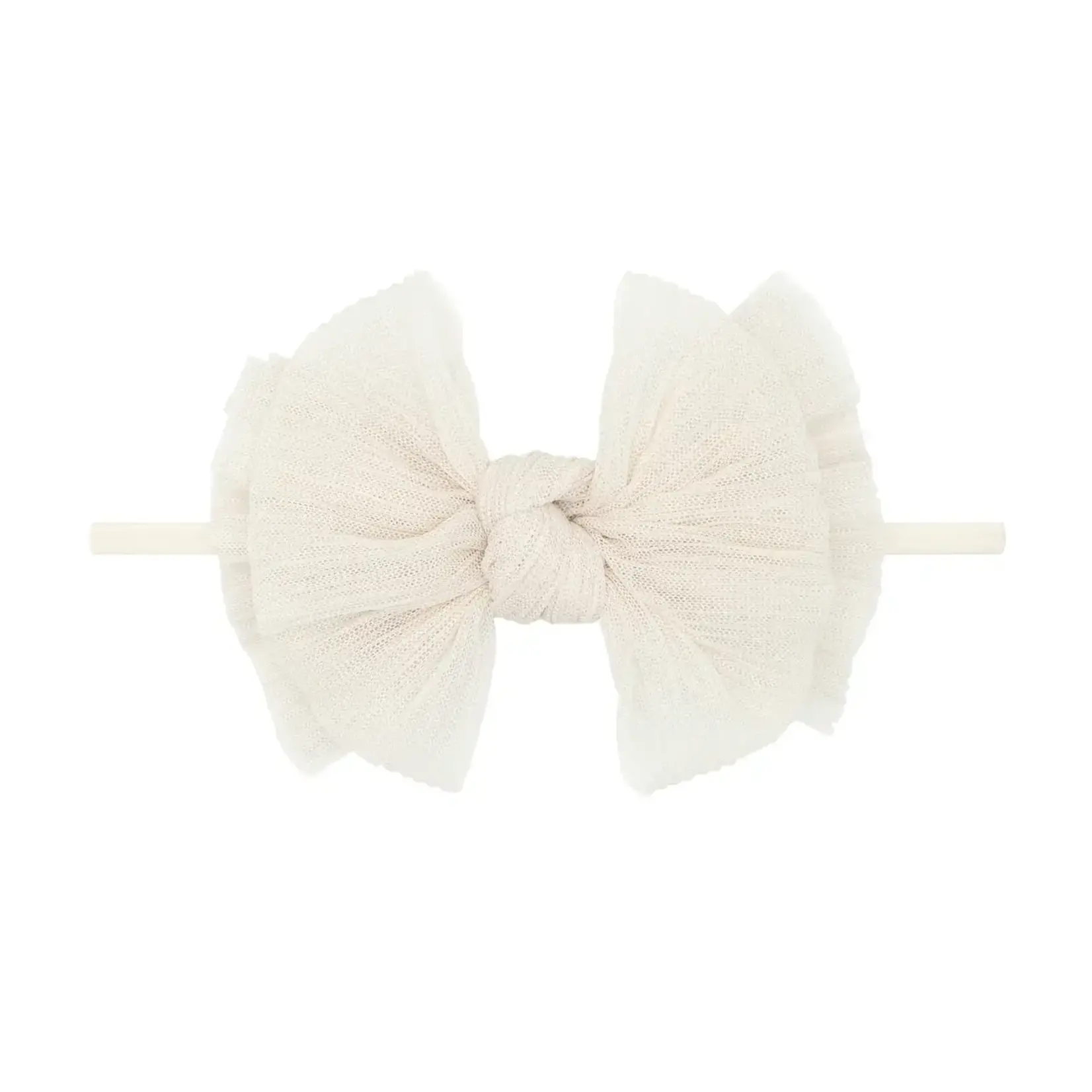 Baby Bling Bows Tulle Fab Skinny: Pleated Oatmeal