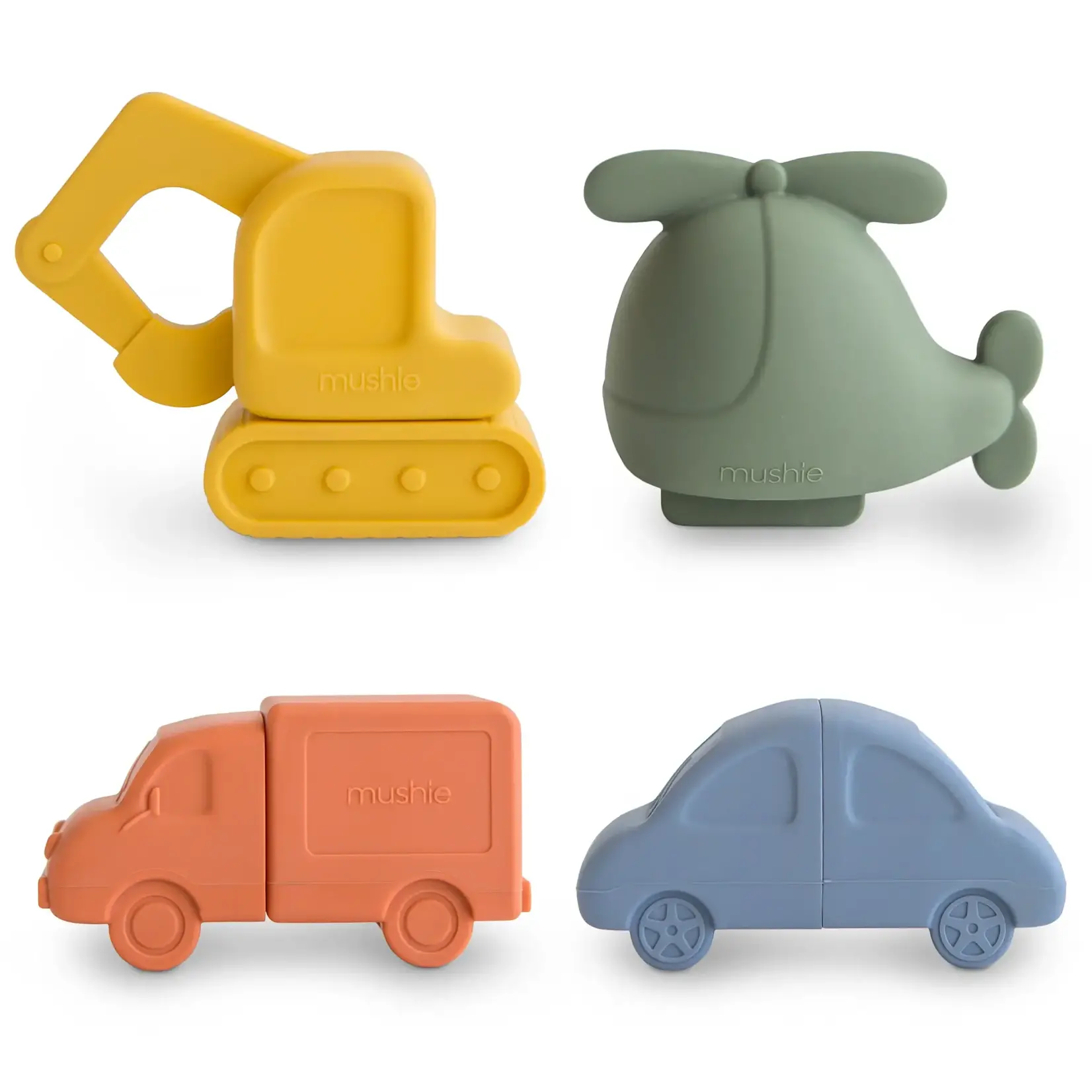Mushie & Co Vehicles Mold Free Bath Play Set - 4 Pack