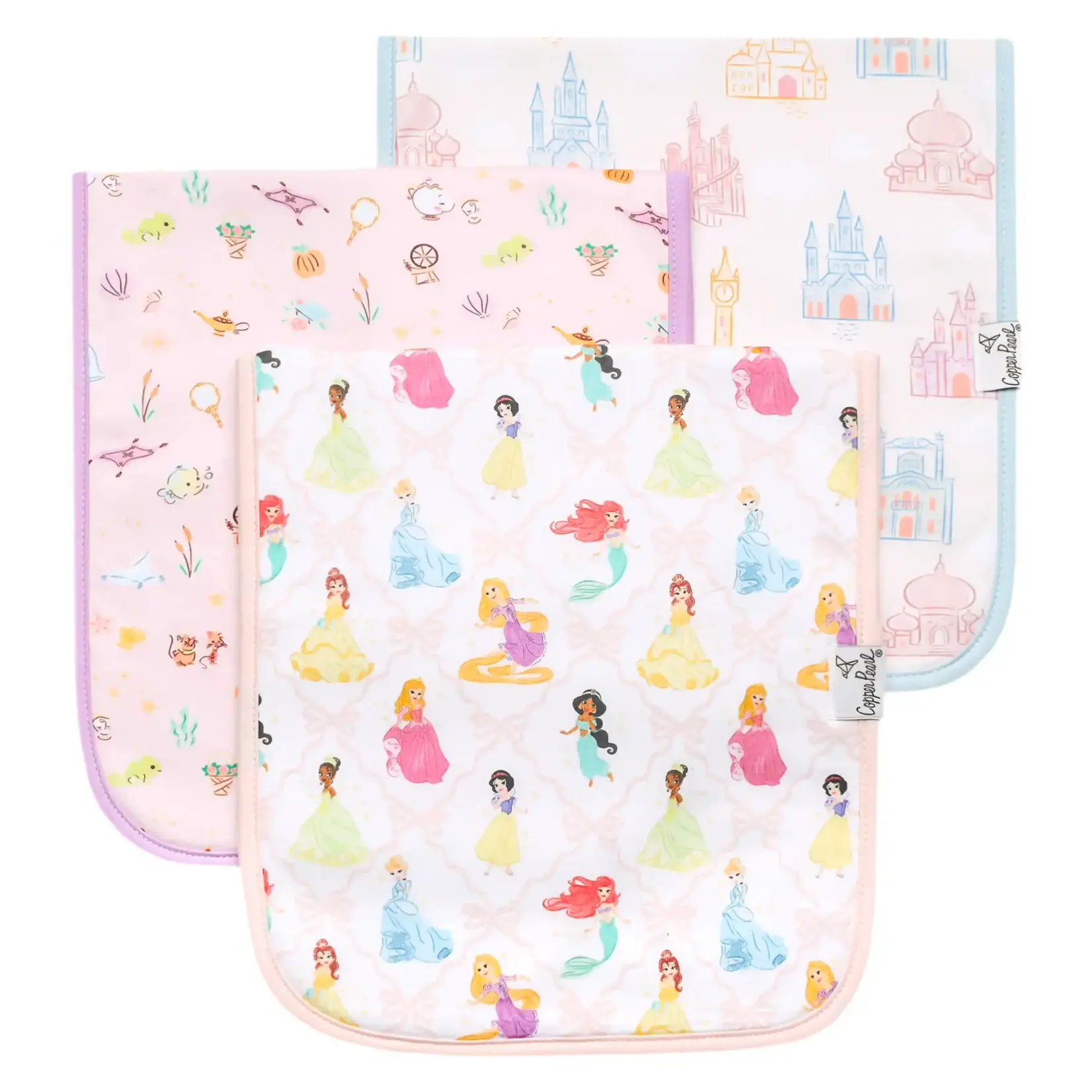 Copper Pearl Premium Burp Cloths - Disney Princess
