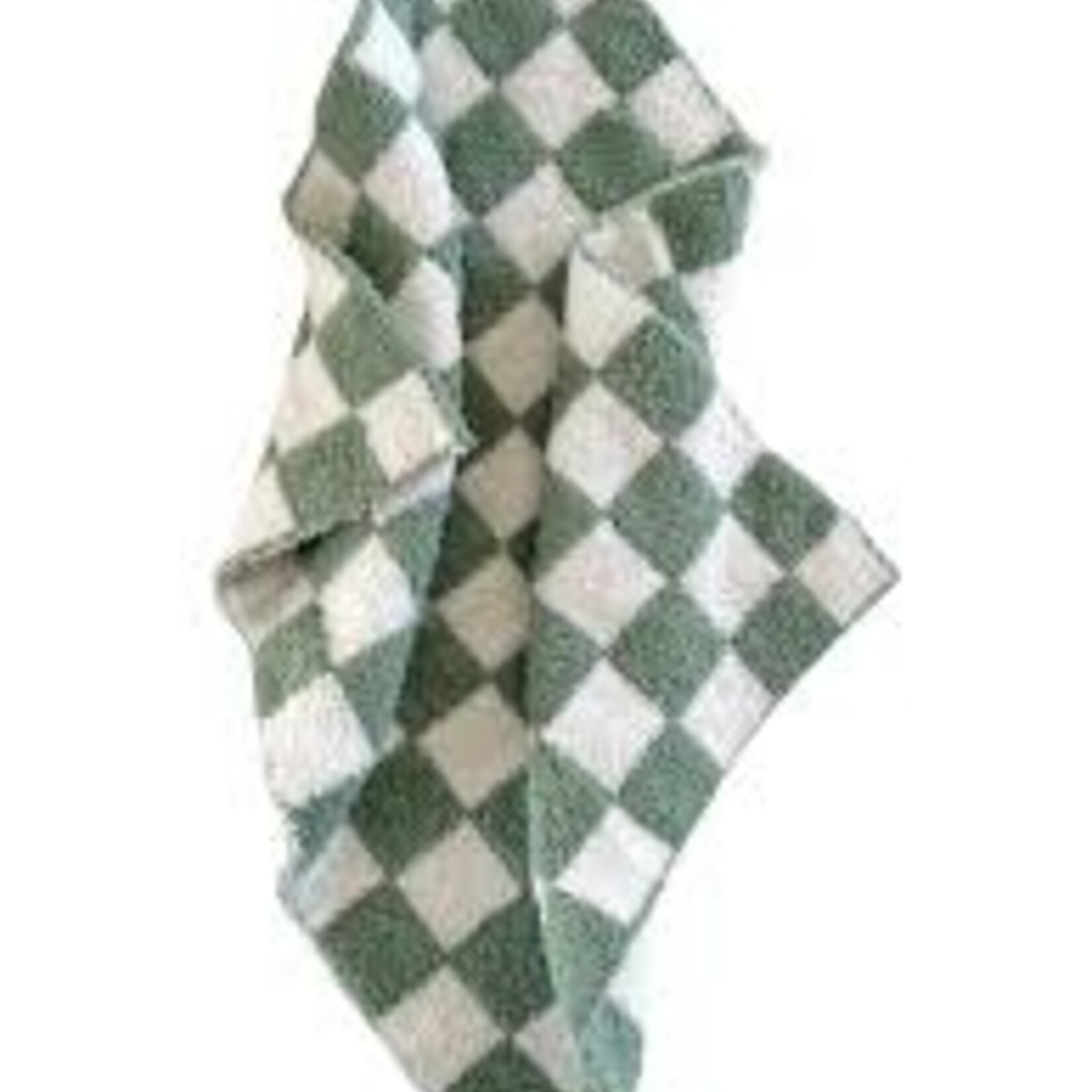 SpearmintLOVE Phufy Bliss Checkerboard Mini Blanket - Sage