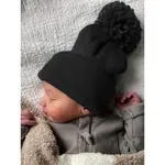 Baby's First Hat BFH | Black Pom