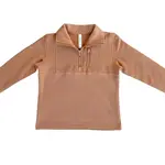 babysprouts clothing company Boy's 3/4 Fleece Zip Sweatshirt | Caramel