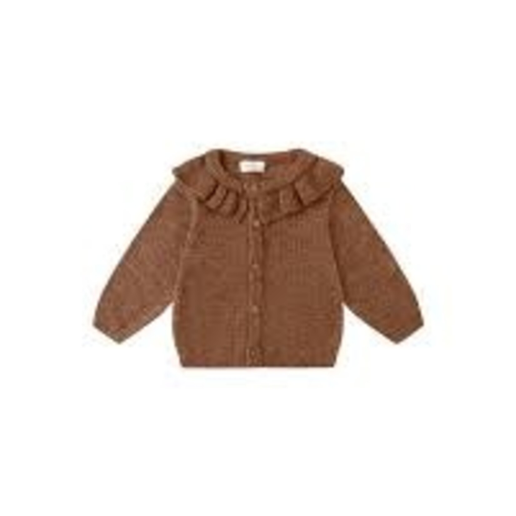 Quincy Mae Ruffle Collar Cardigan | Heathered Cedar