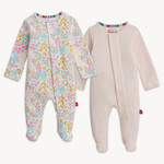 Magnetic Me Magnetic Footie - Pink Stripe (Organic Cotton)