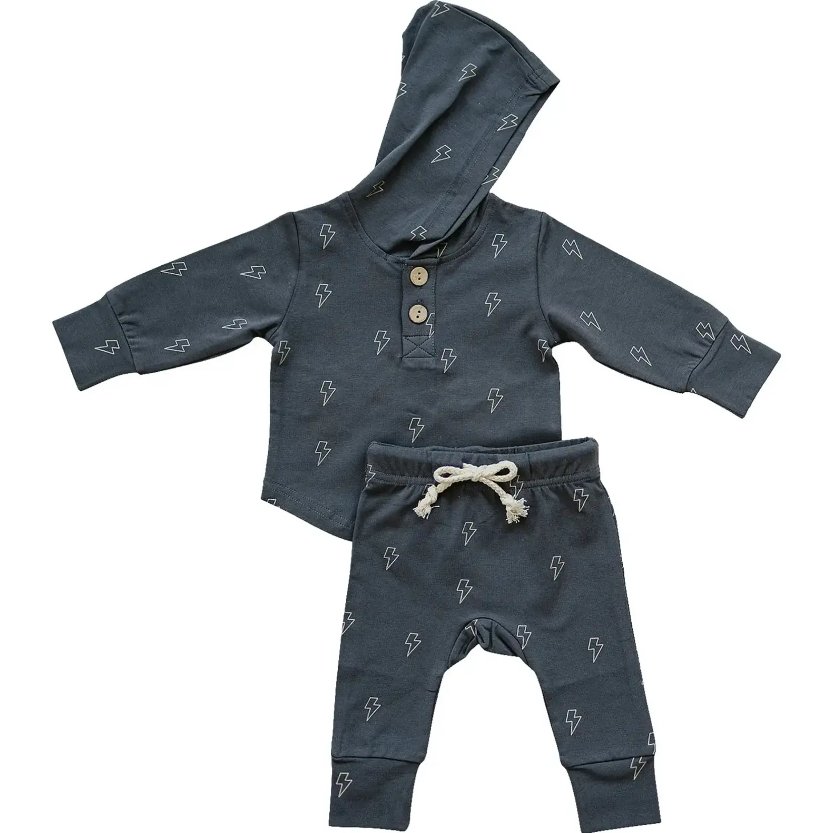 Mebie Baby Lightning Bolt Hooded Set