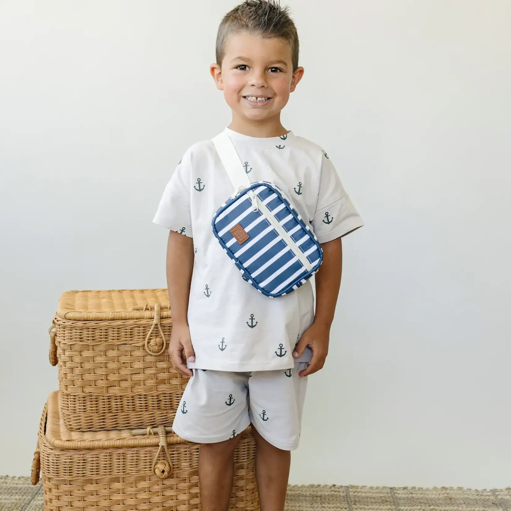 Mebie Baby Mini Fanny Pack Navy Stripe