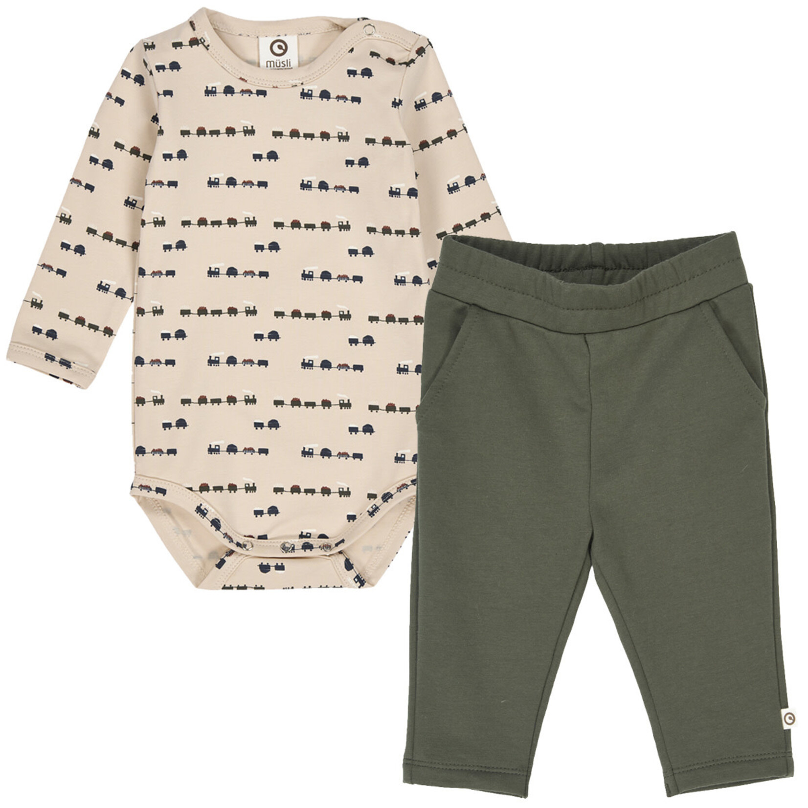 Musli Baby Boy Set | Train Deep Green