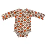 SpearmintLOVE L/S Bodysuit | Pumpkin Checkerboard
