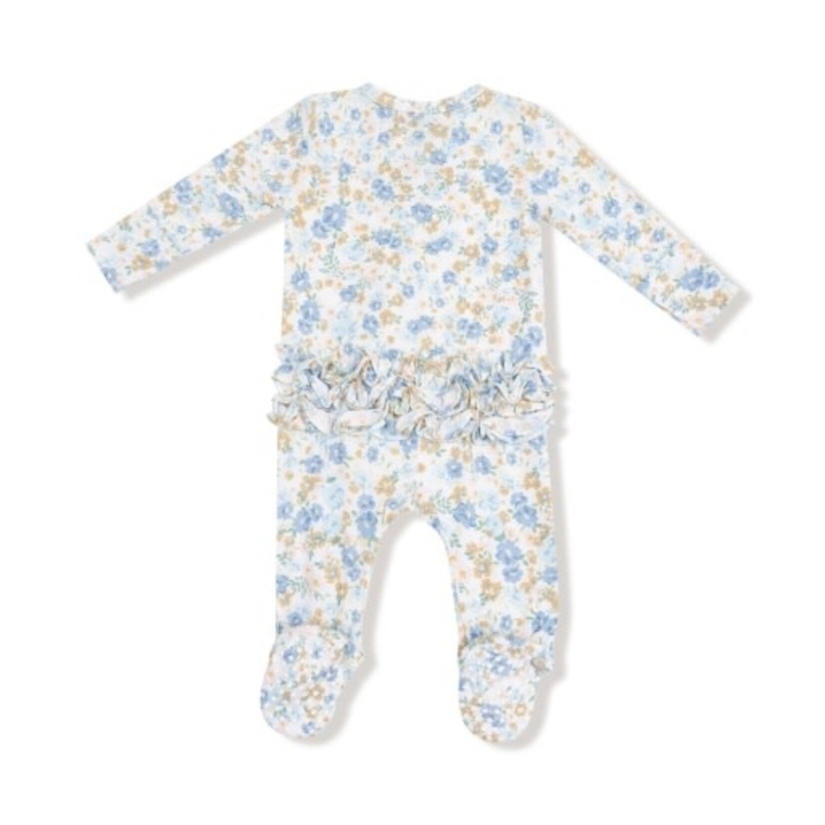 Angel Dear Sweet Rose Calico - 2 Way Zipper Ruffle Back Footie