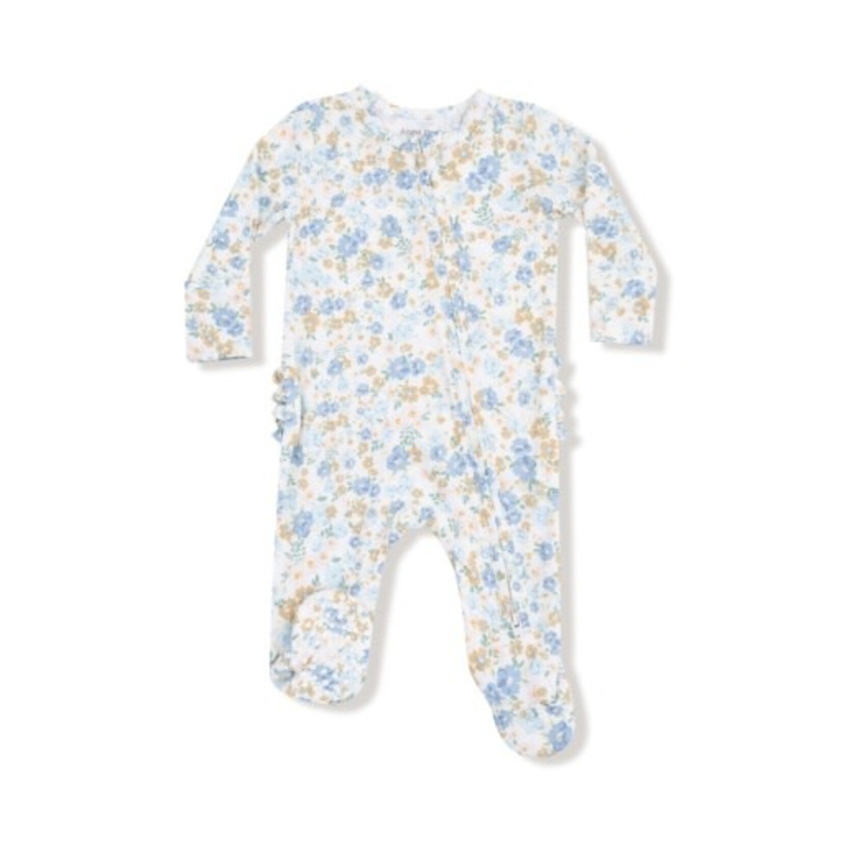 Angel Dear Sweet Rose Calico - 2 Way Zipper Ruffle Back Footie