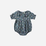Quincy Mae Collared Romper | Blue Floral