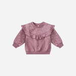 Quincy Mae Ruffle Sweatshirt Toddler | Mulberry Polka Dots