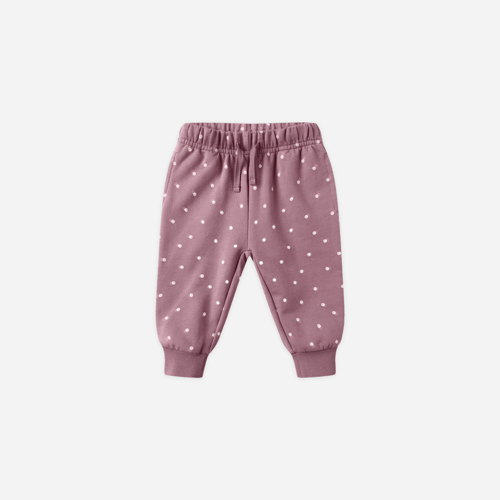 Quincy Mae Relaxed Sweatpant Baby | Mulberry Polka Dots