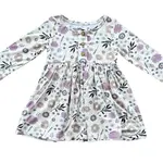 babysprouts clothing company L/S Henley Dress | Winter Floral
