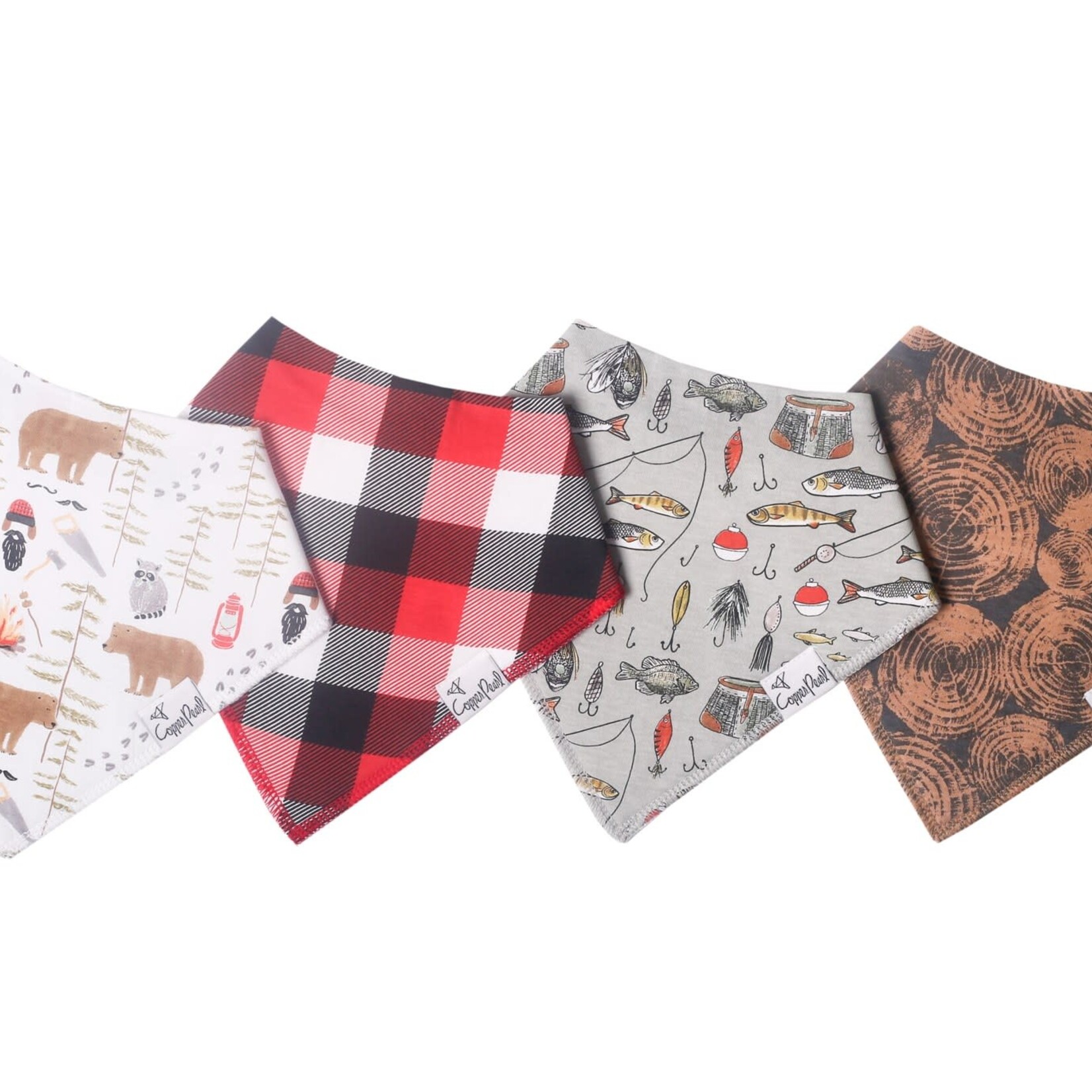 Copper Pearl Baby Bandana Bibs - Lumberjack Set - 4 pack