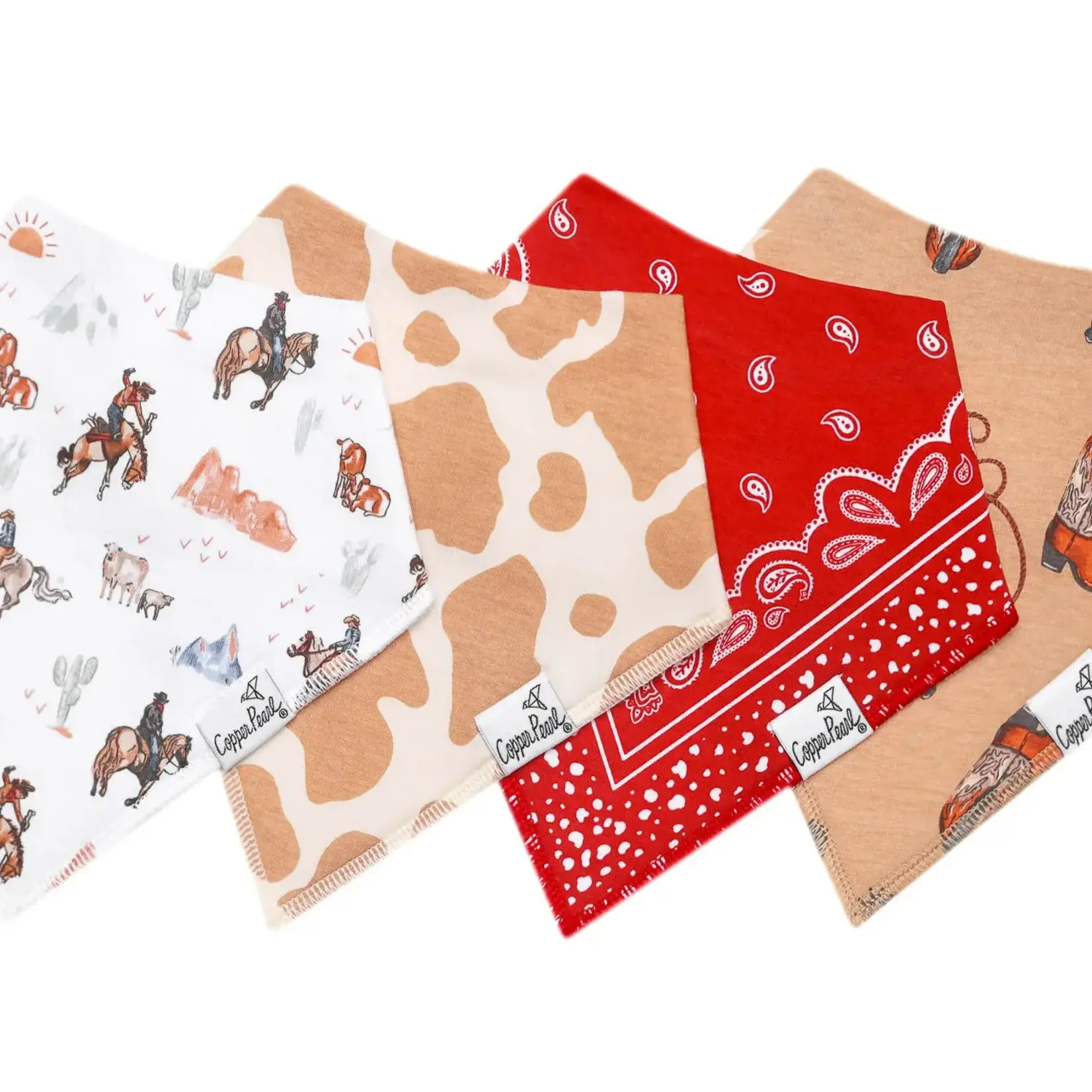 Copper Pearl Baby Bandana Bibs - Boone Set - 4 pack