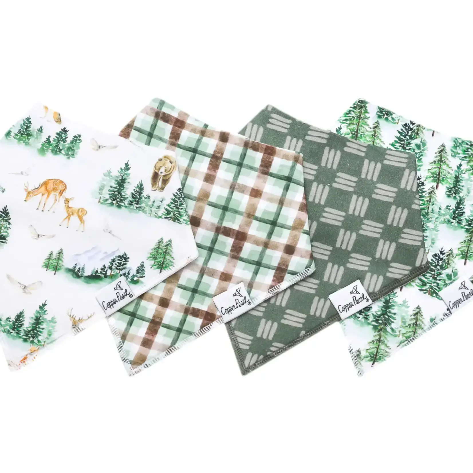 Copper Pearl Baby Bandana Bibs - Grayson Set - 4 pack