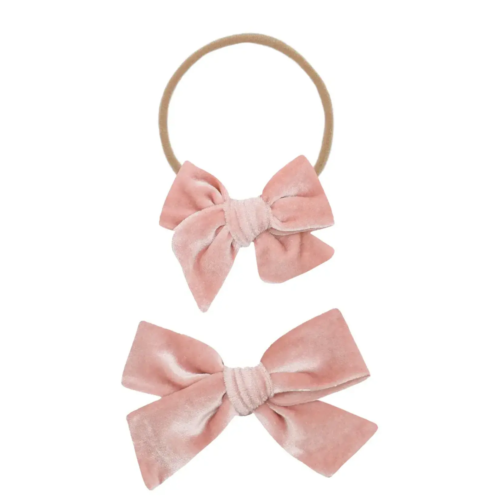 Lou Lou and Company Velvet Bow Headband Small - Ballet