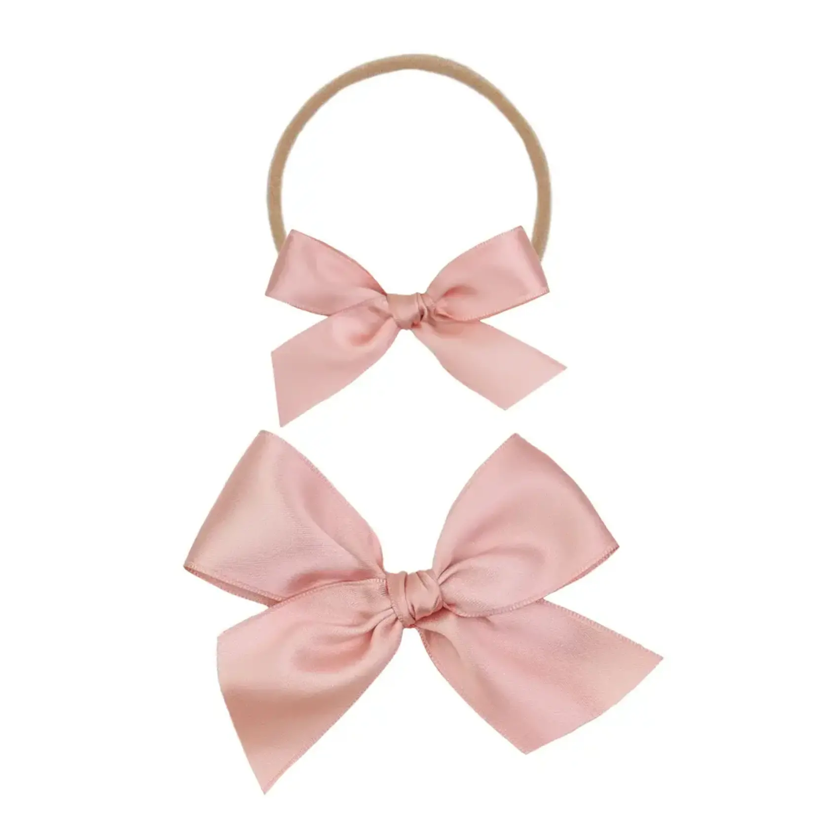 Lou Lou and Company Satin Bow Headband Small French Pink
