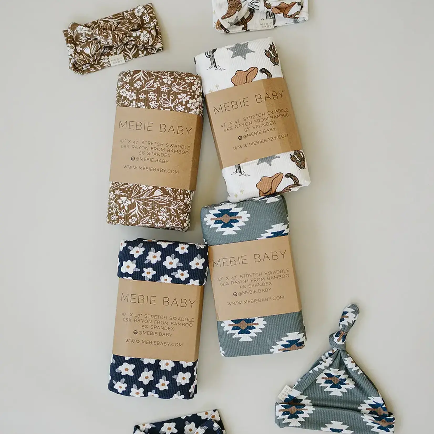 Mebie Baby Head Wrap | Navy Daisy