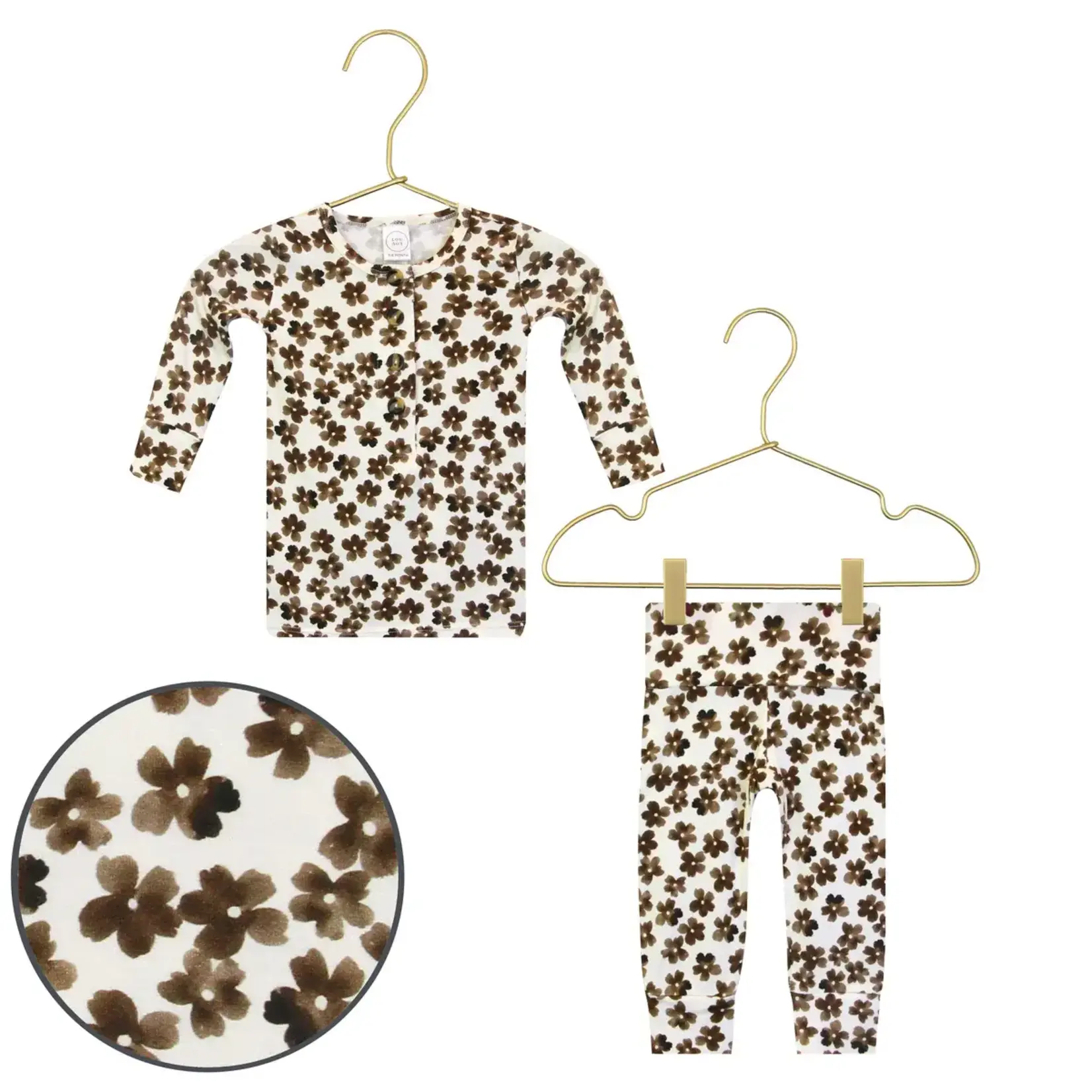Lou Lou and Company Top + Bottoms Set - Sloane (brown flower)