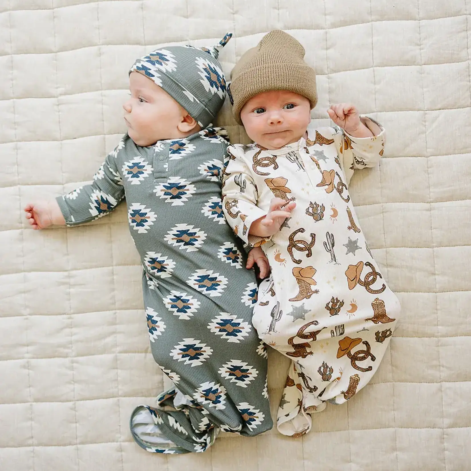 Mebie Baby Knot Gown - Outlaw Cowboy