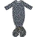 Mebie Baby Knot Gown - Navy Daisy