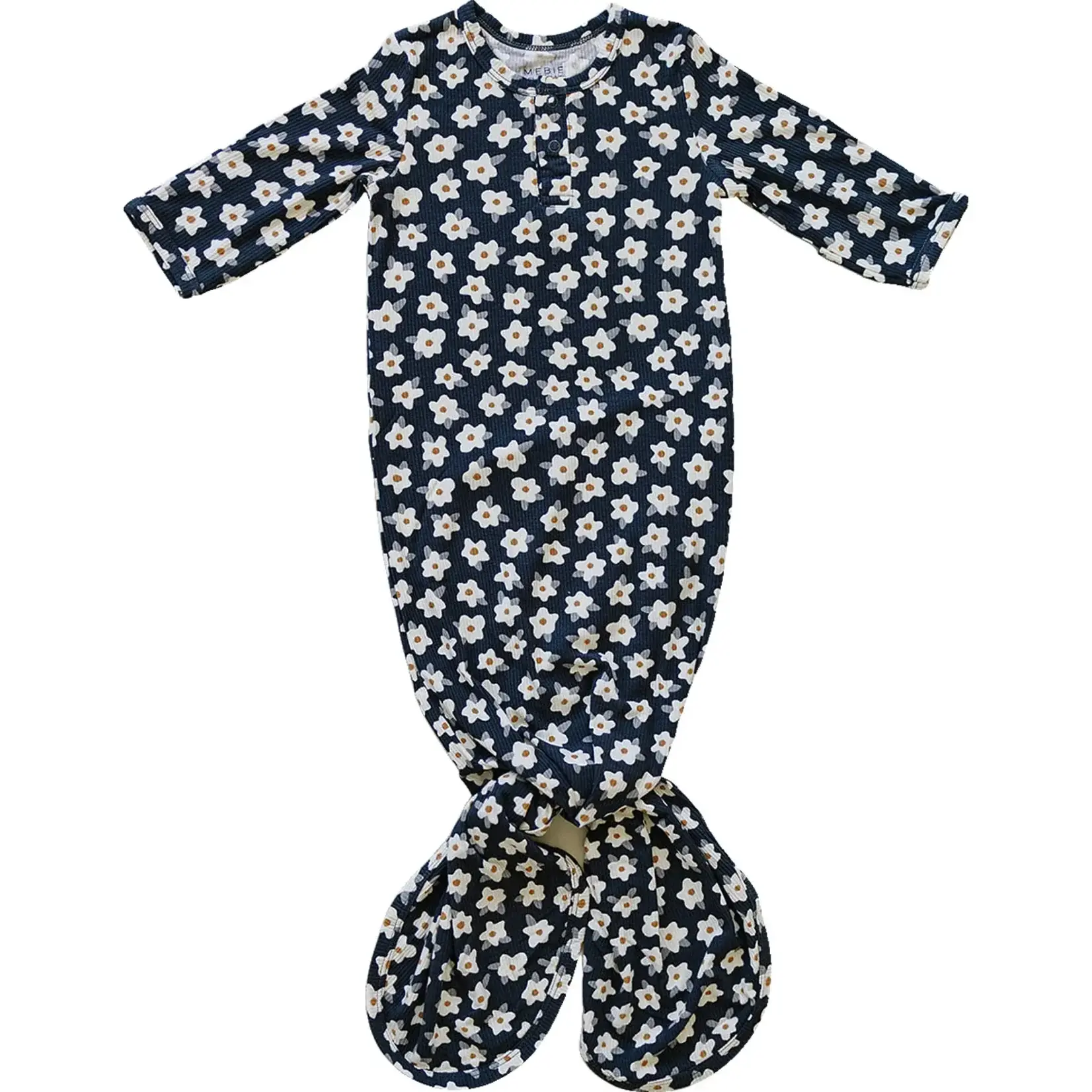Mebie Baby Knot Gown - Navy Daisy