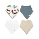 Little Unicorn Cotton Muslin + Fleece Bib 4 Pack - Woof