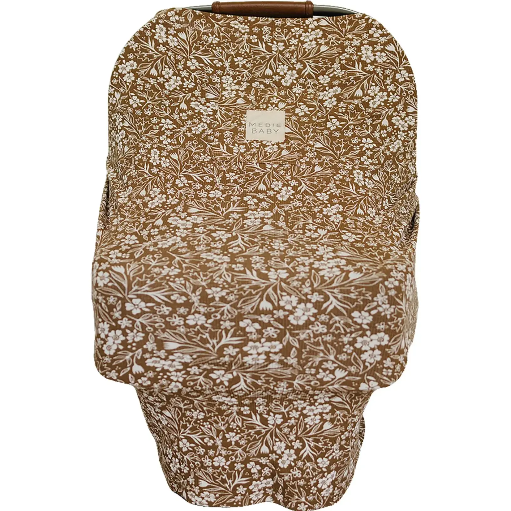Mebie Baby Ribbed Bamboo Multi-Use Cover - Brown Floral