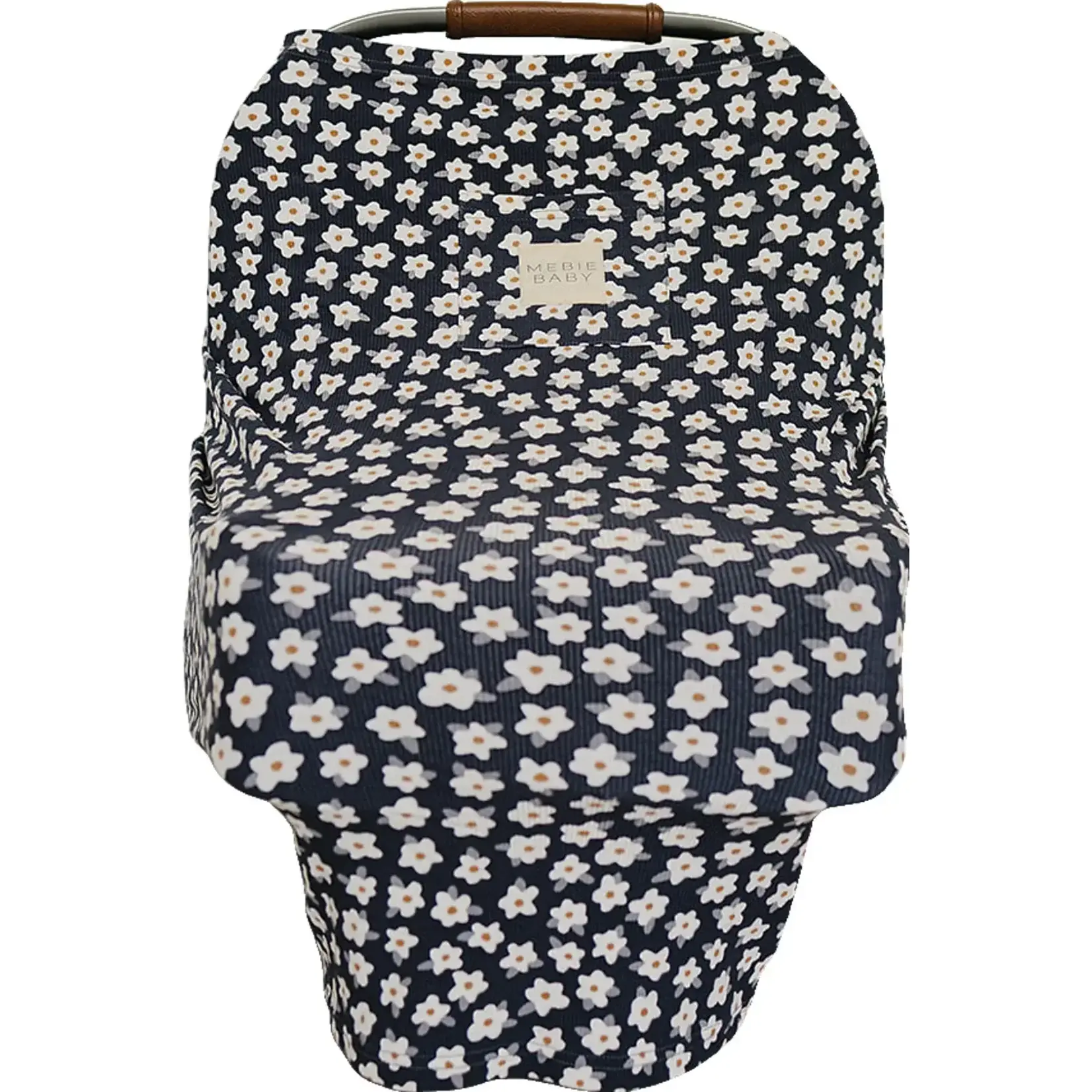 Mebie Baby Ribbed Bamboo Multi-Use Cover - Navy Daisy