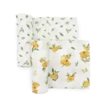Little Unicorn Organic Cotton Muslin Swaddle 2 pack - Yellow Roses