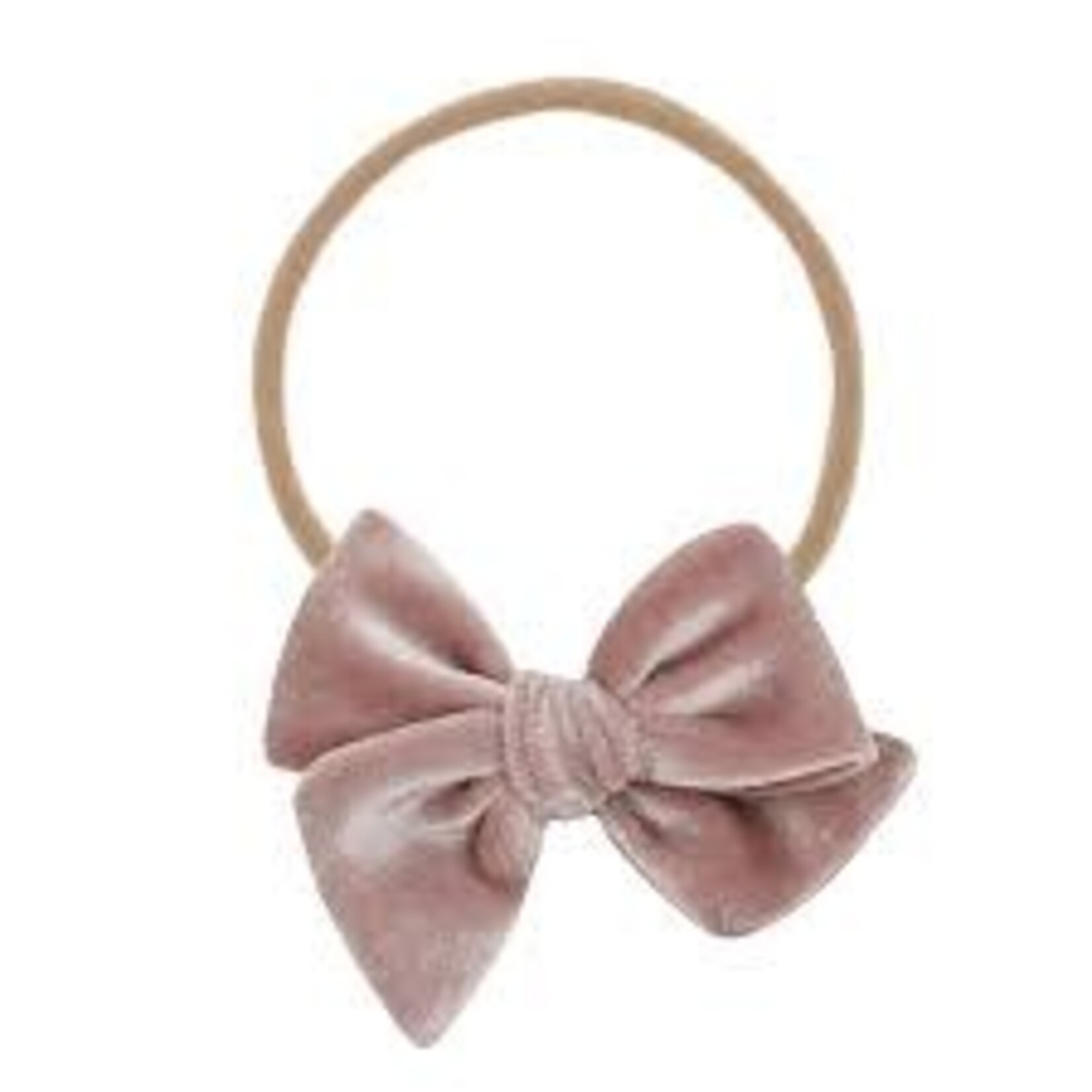 Lou Lou and Company Velvet Bow Headband Small - Mauve