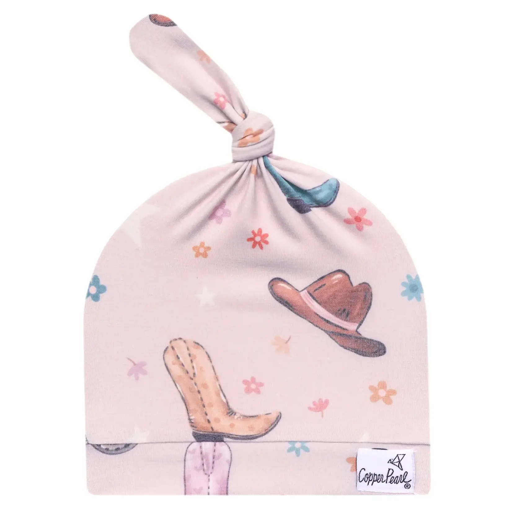 Copper Pearl Top Knot Hat 0-4M - Cheyenne