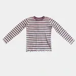 babysprouts clothing company Lettuce Hem Tee Bamboo - Dusky Orchid Stripe