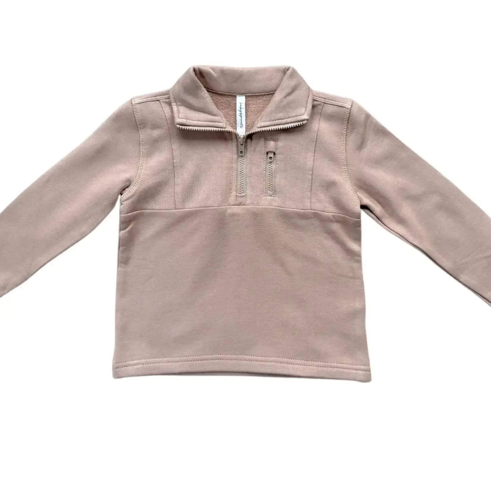 babysprouts clothing company Boys 3/4 Fleece Zip Sweatshirt | Portabella