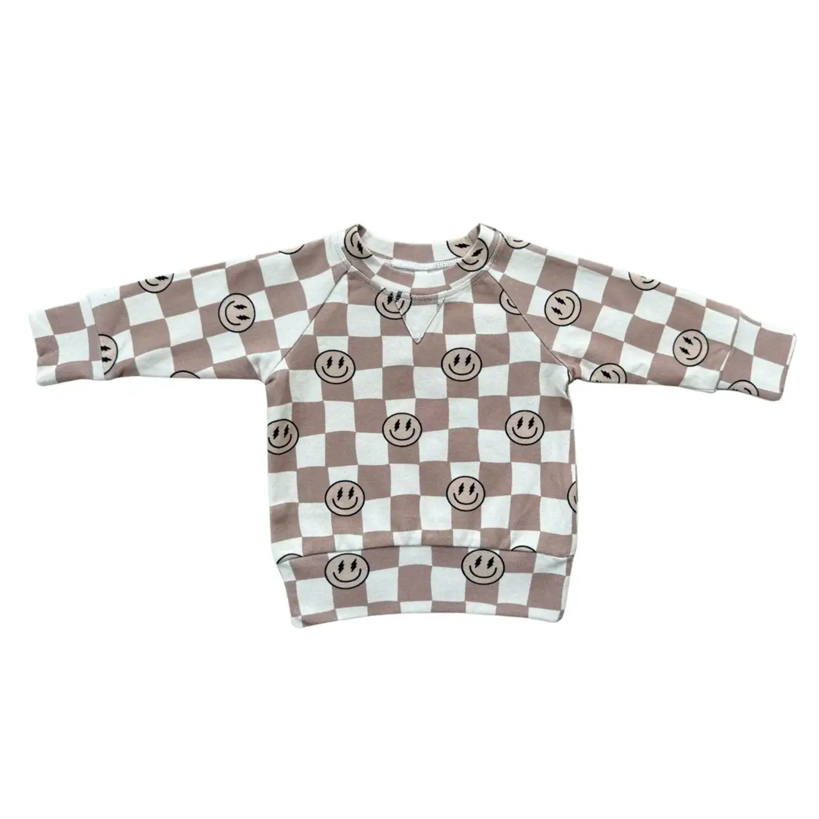 babysprouts clothing company Boys Baby Raglan Sweatshirt | Smiley Check