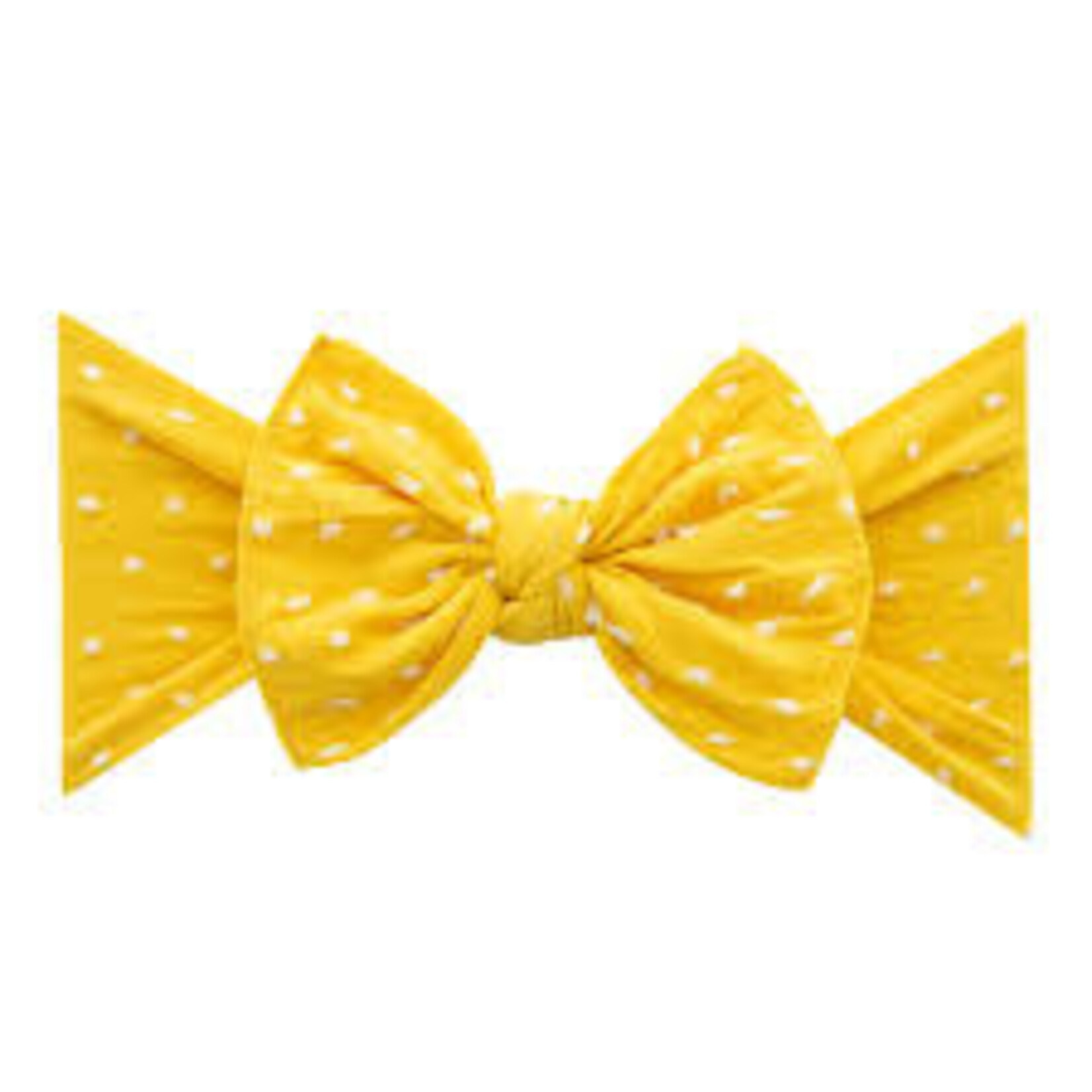 Baby Bling Bows Shabby Dot Knot | Mustard/White dot